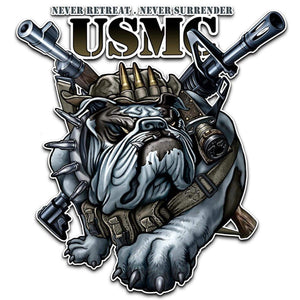 More Picture, Never Retreat Never Surrender Marine Corps Reflective Decal