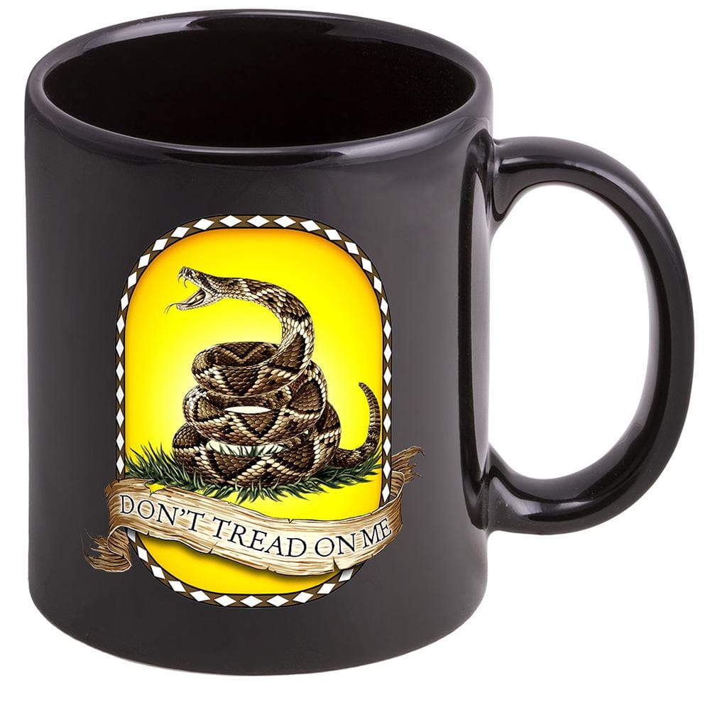 Patriotic Don&#39;t Tread on Me Stoneware Black Coffee Mug Gift Set