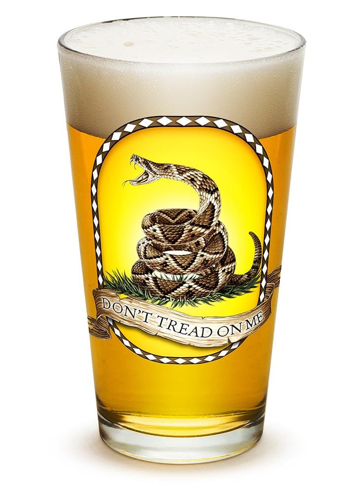Dont tread on me Patriotic Gadsen Flag 16oz Pint Glass Glass Set