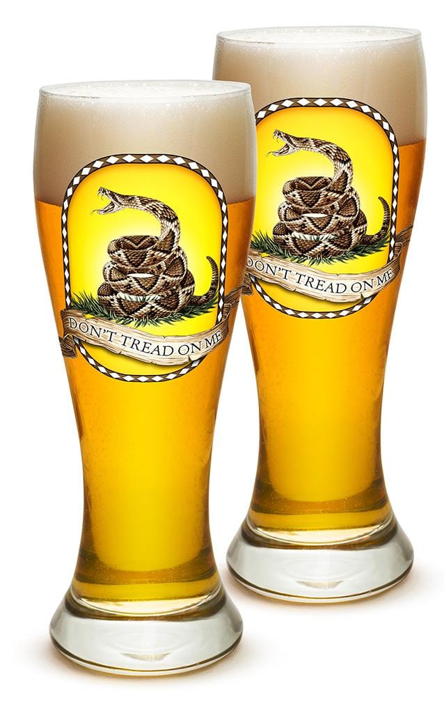 Don&#39;t tread on me Patriotic Gadsen Flag 23oz Pilsner Glass Glass Set