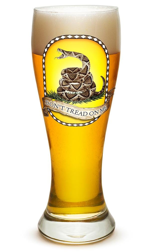 Don&#39;t tread on me Patriotic Gadsen Flag 23oz Pilsner Glass Glass Set