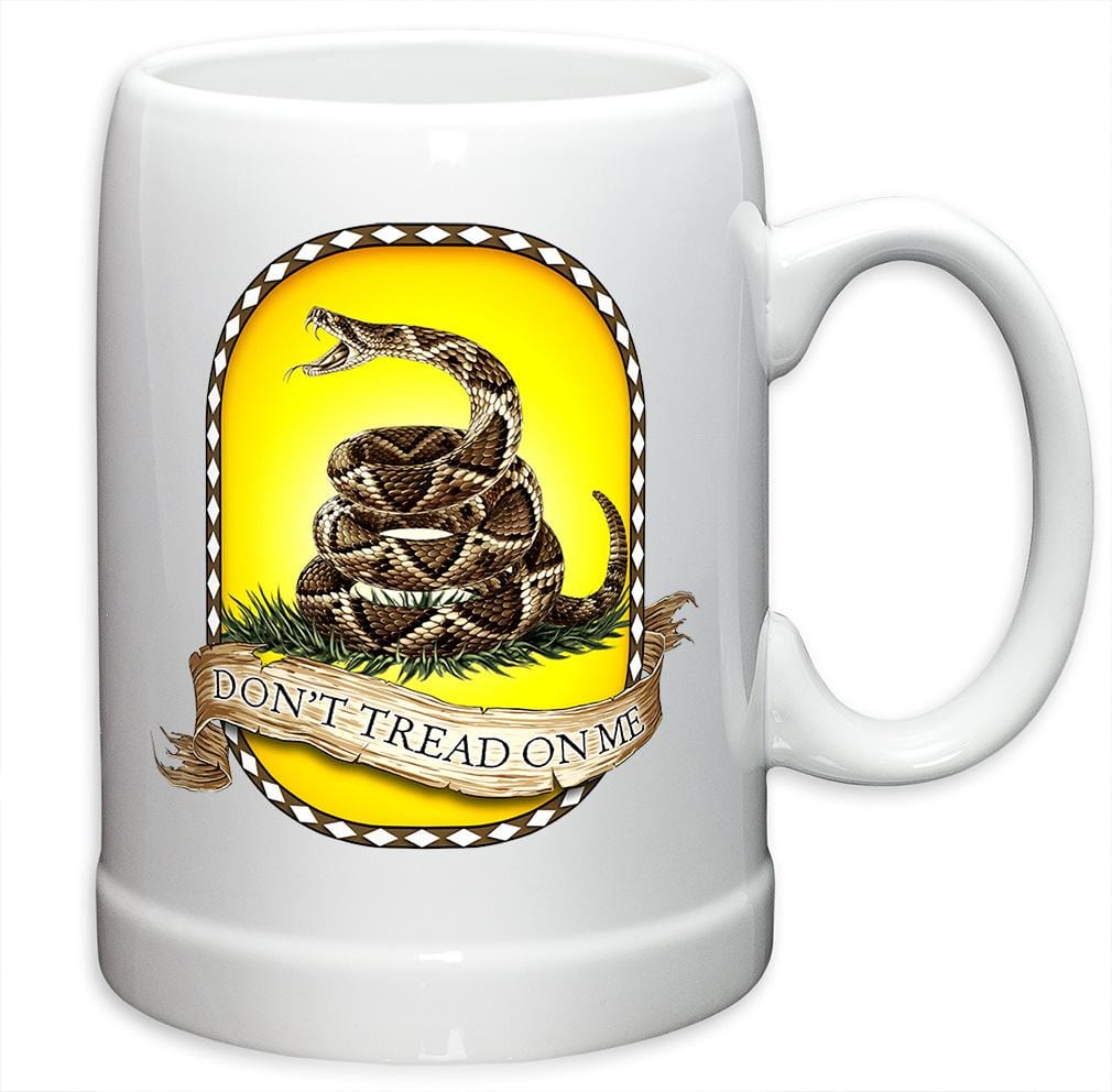 Patriotic Don&#39;t Tread on Me Stoneware White Coffee Mug Gift Set