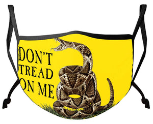More Picture, Don't Tread on Me Gadsen Flag Yellow Face Mask