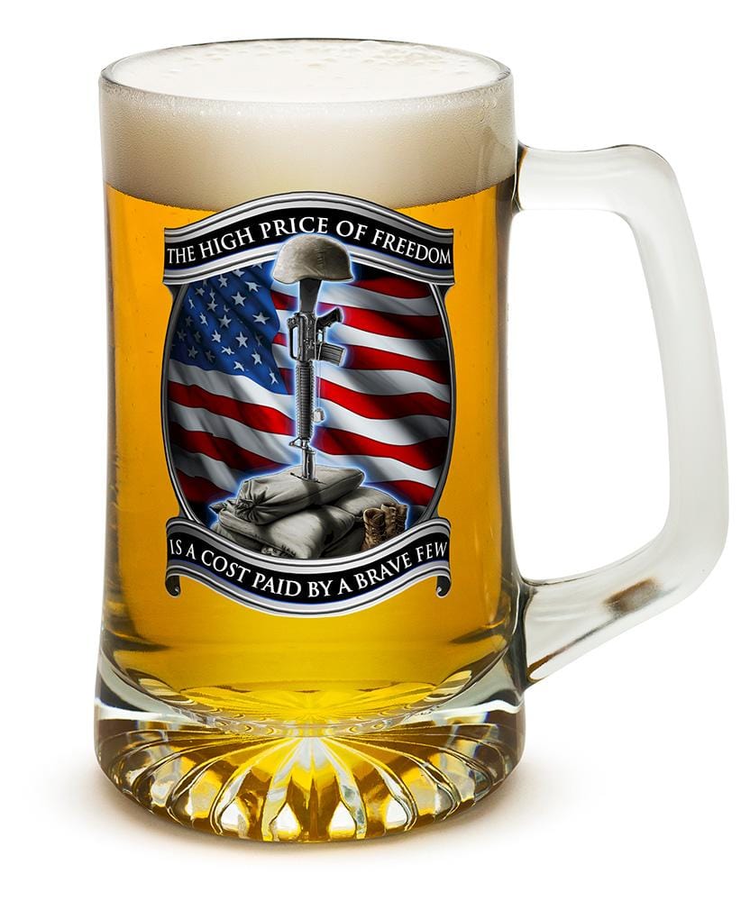 High Price Of Freedom Patriotic US Flag 25oz Tankard Glass Set