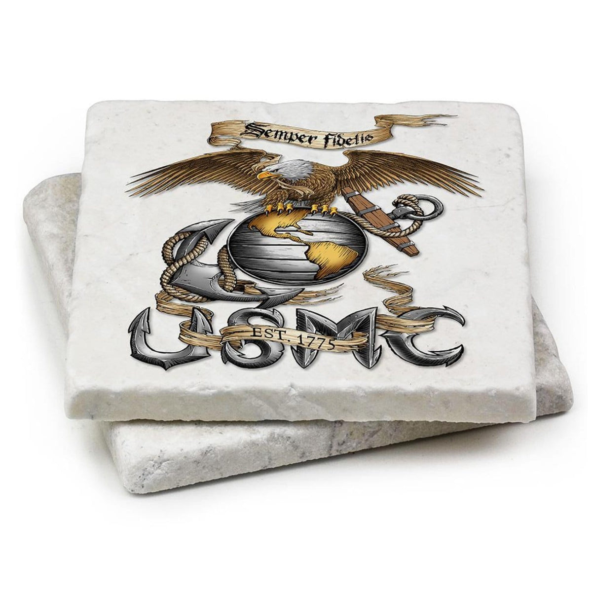 Eagle USMC Coaster Ivory