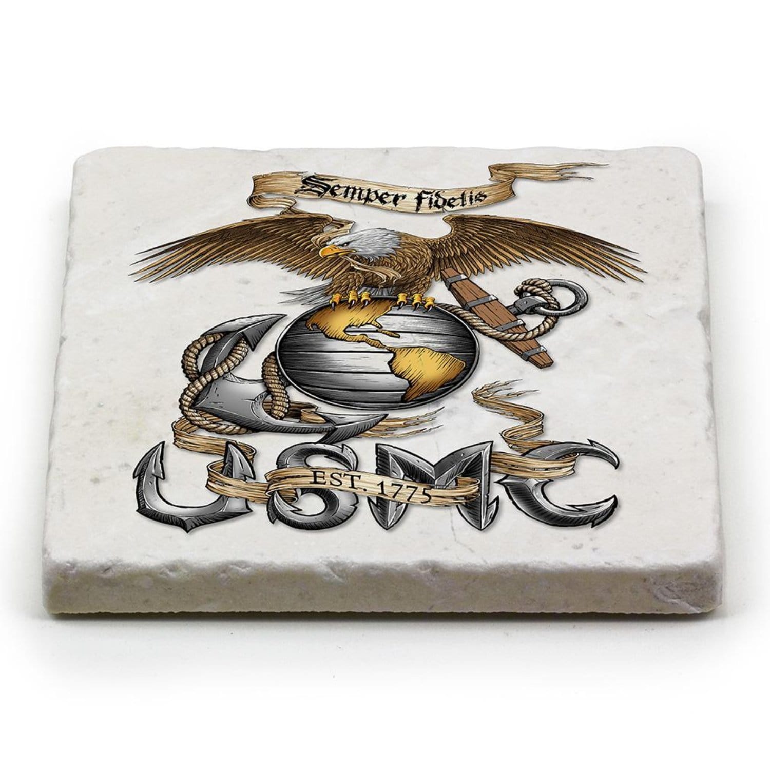 Eagle USMC Coaster Ivory