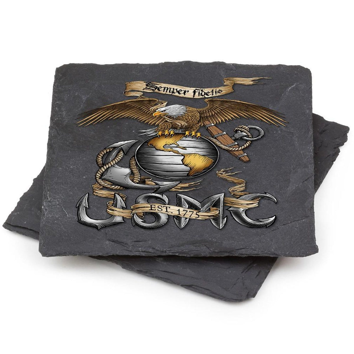 Eagle USMC Coaster Black