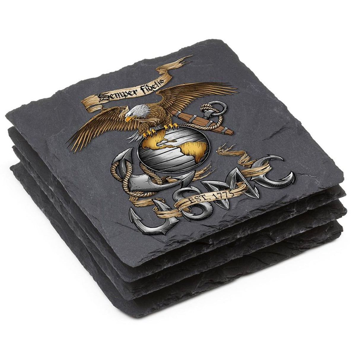 Eagle USMC Coaster Black