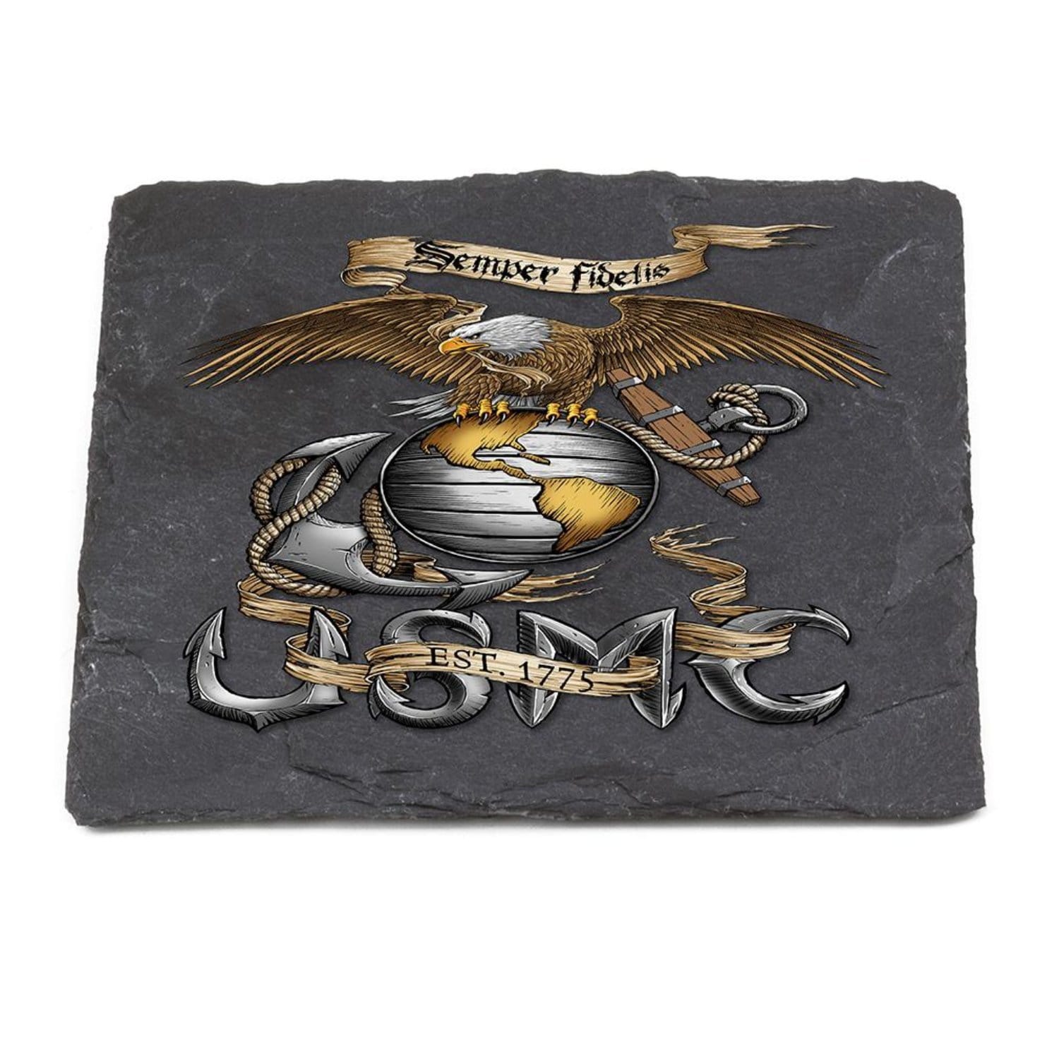 Eagle USMC Coaster Black