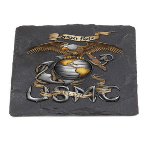 More Picture, Eagle USMC Coaster Black