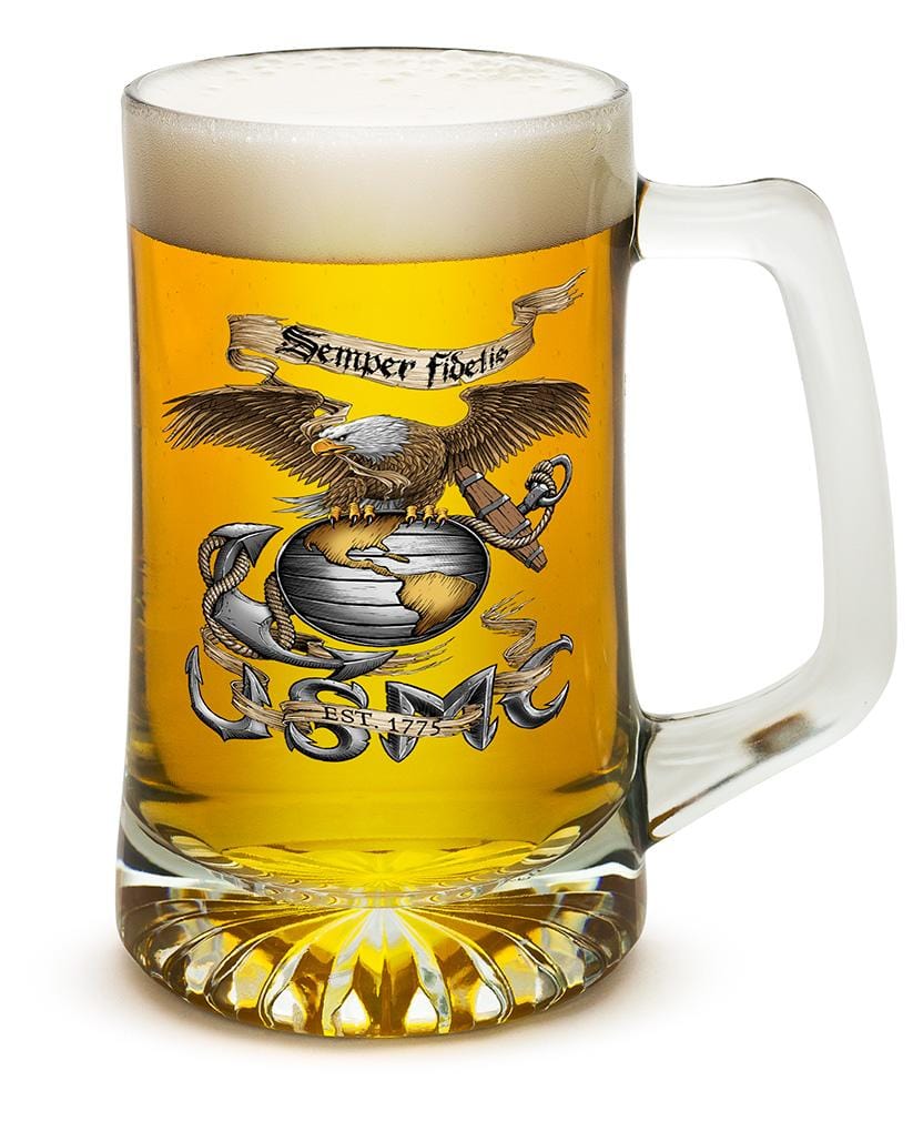 Eagle USMC Marine Corps 25oz Tankard Glass Set
