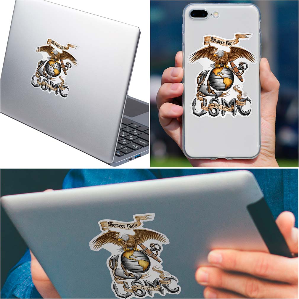 Eagle USMC Reflective Decal