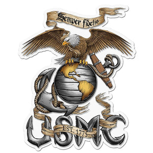More Picture, Eagle USMC Reflective Decal