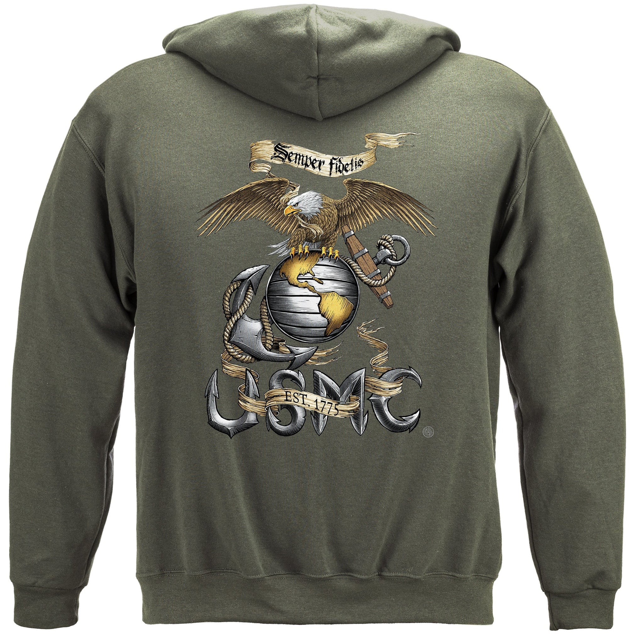 Eagle USMC Premium Men's Hooded Sweat Shirt