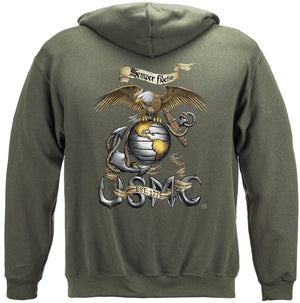 More Picture, Eagle USMC Premium Men's Hooded Sweat Shirt