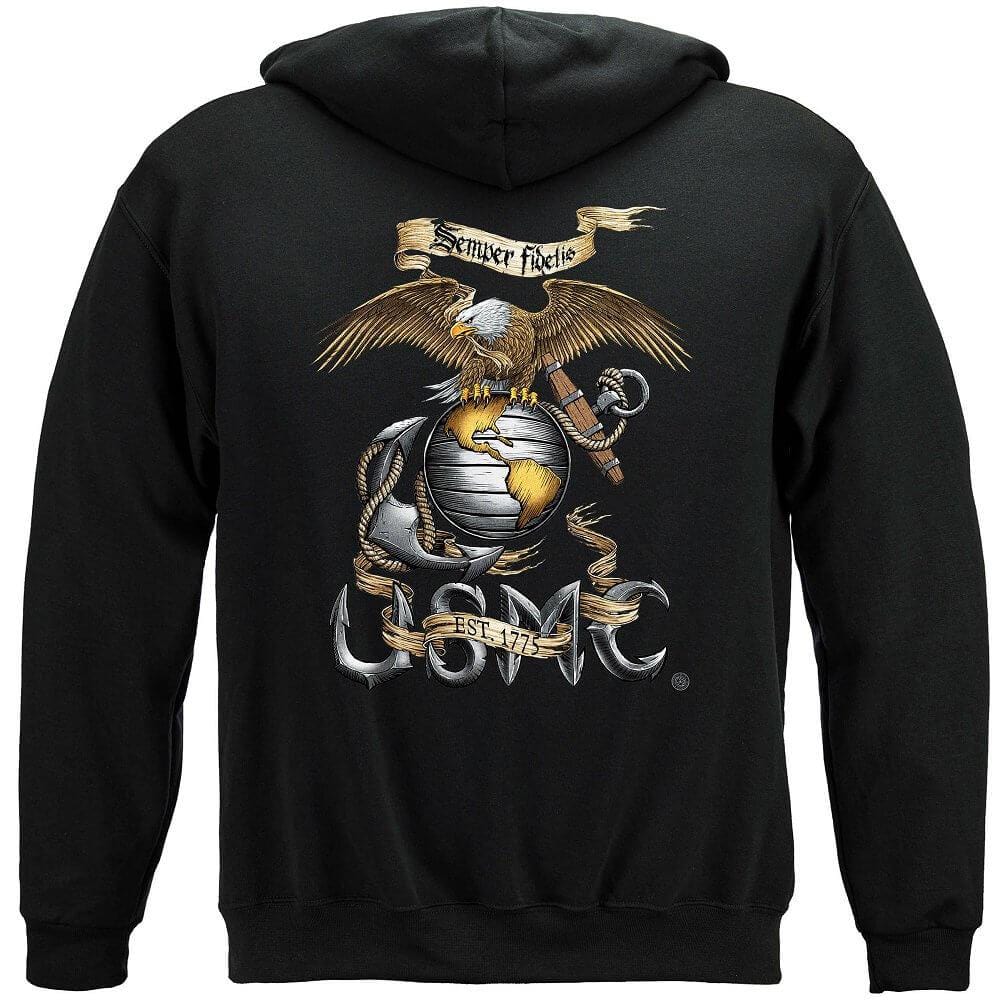Eagle USMC Premium Men&#39;s Hooded Sweat Shirt