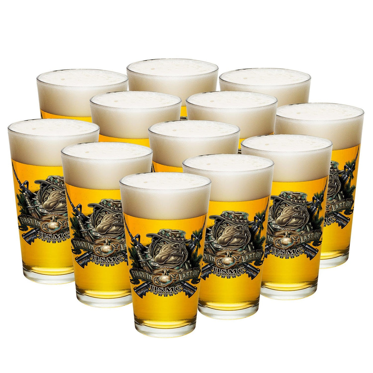 Marine Devil Dog First In Last Out Pint Glass