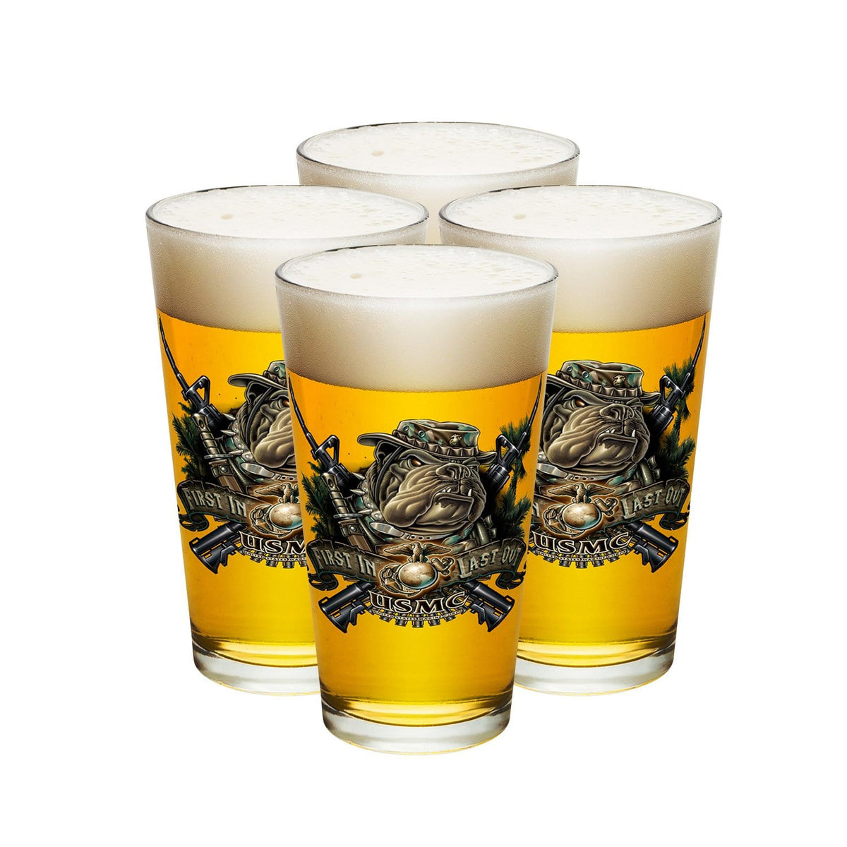 Marine Devil Dog First In Last Out Pint Glass