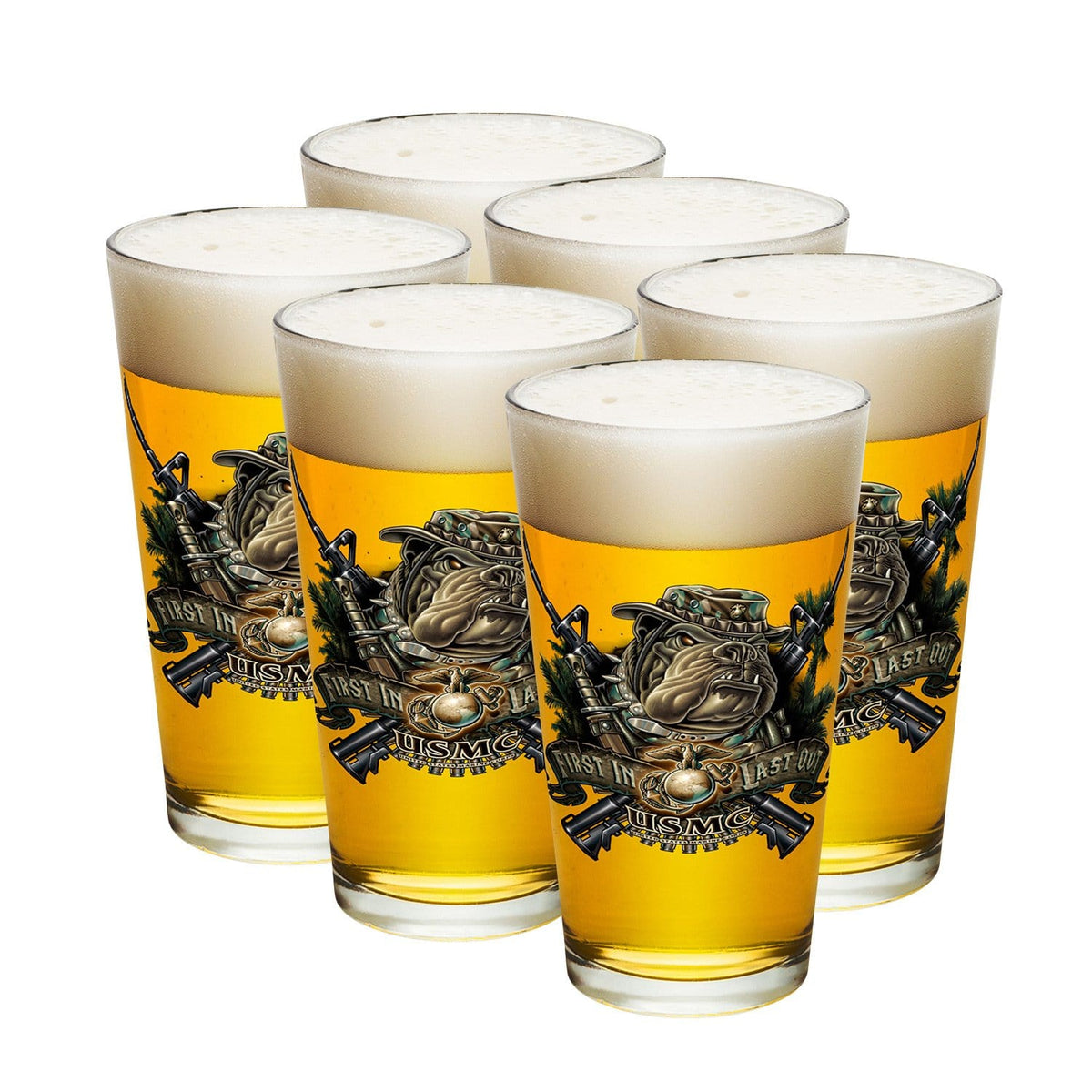 Marine Devil Dog First In Last Out Pint Glass