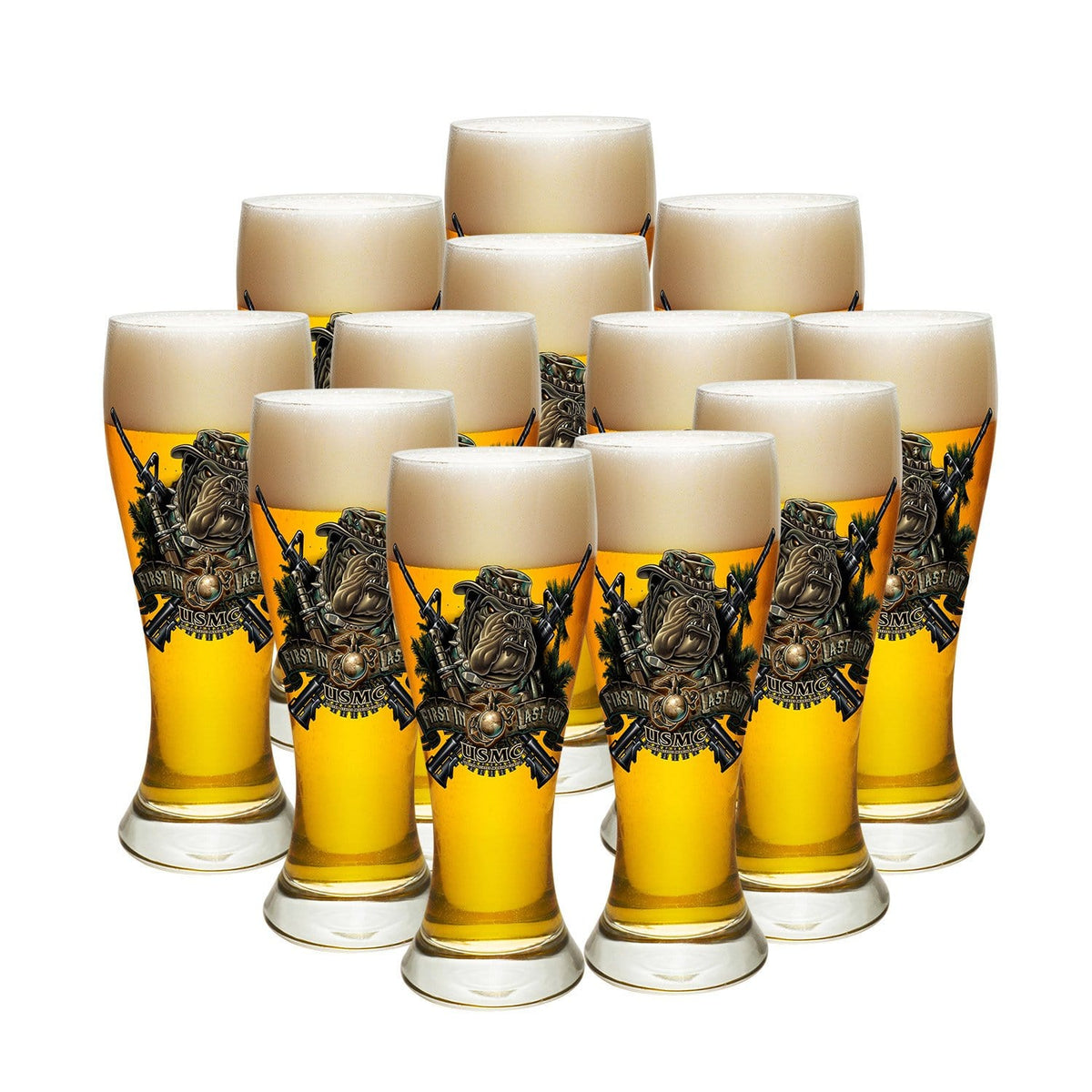 Marine Devil Dog First In Last Out Pilsner Glass