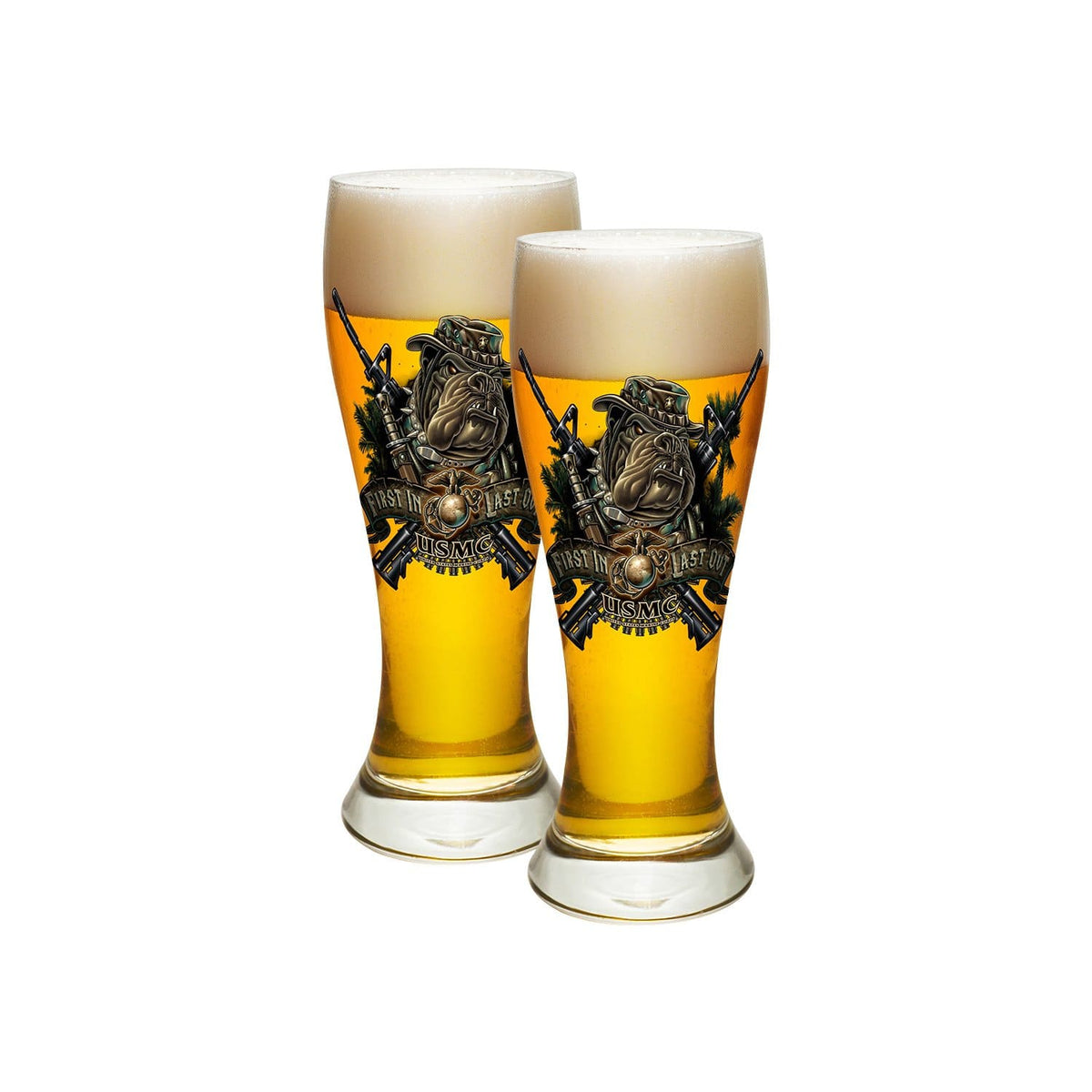 Marine Devil Dog First In Last Out Pilsner Glass