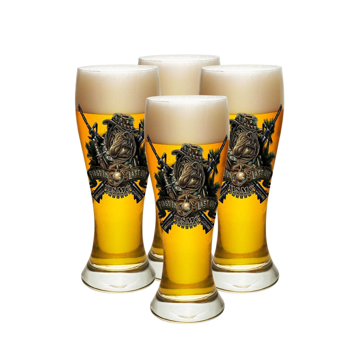 Marine Devil Dog First In Last Out Pilsner Glass