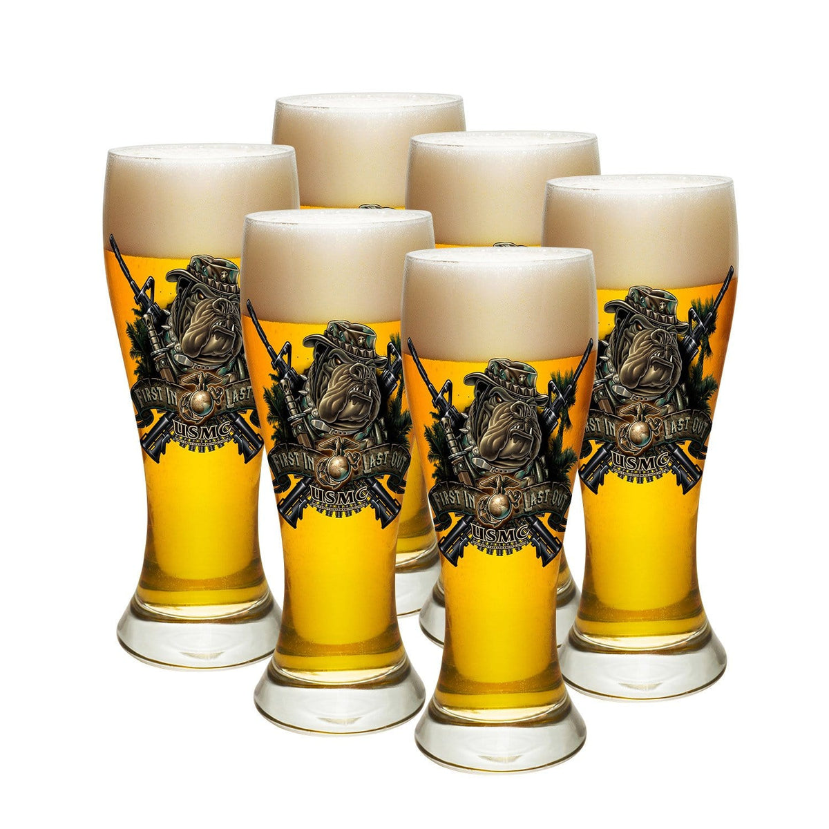 Marine Devil Dog First In Last Out Pilsner Glass