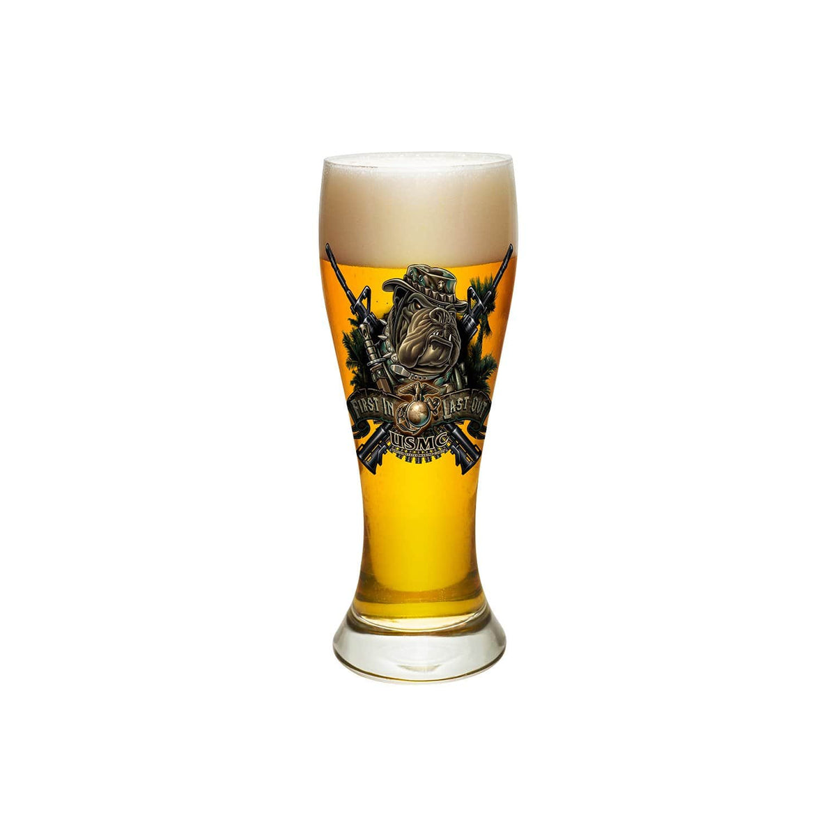 Marine Devil Dog First In Last Out Pilsner Glass