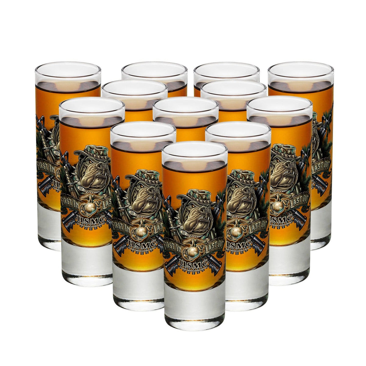 Marine Devil Dog First In Last Out Shot Glass