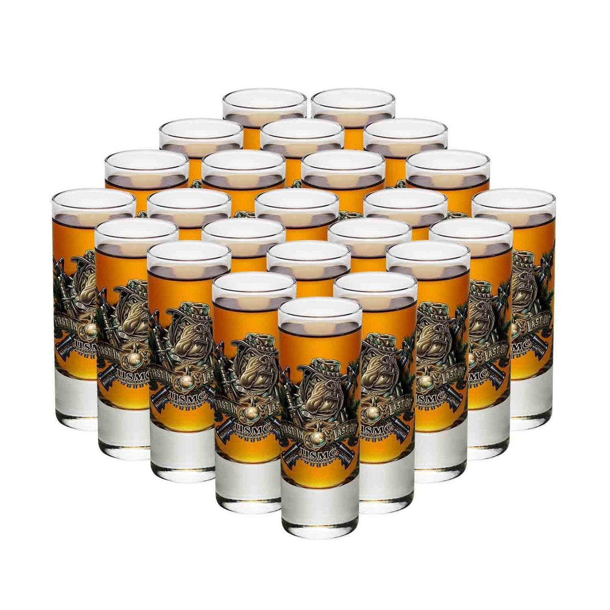 Marine Devil Dog First In Last Out Shot Glass