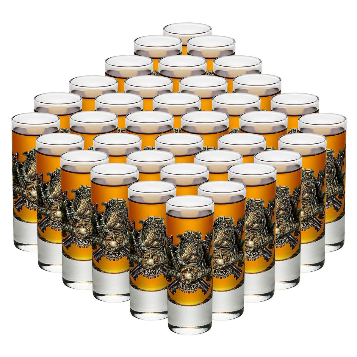 Marine Devil Dog First In Last Out Shot Glass