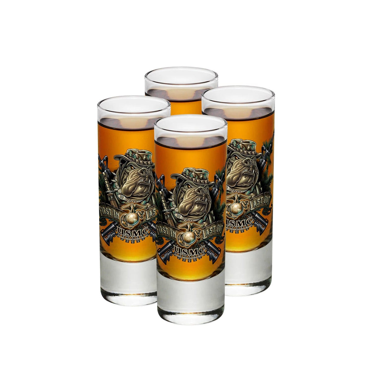 Marine Devil Dog First In Last Out Shot Glass
