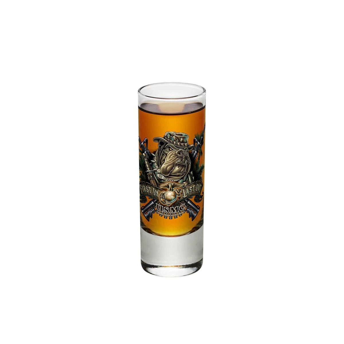 Marine Devil Dog First In Last Out Shot Glass