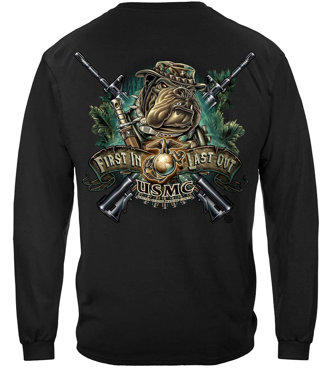 Marine Devil Dog First In Last Out Premium Long Sleeves