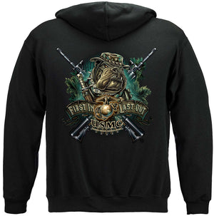 More Picture, Marine Devil Dog First In Last Out Premium Hooded Sweat Shirt