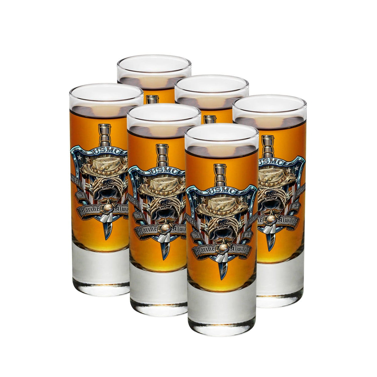 Once And Always A Marine Shot Glass