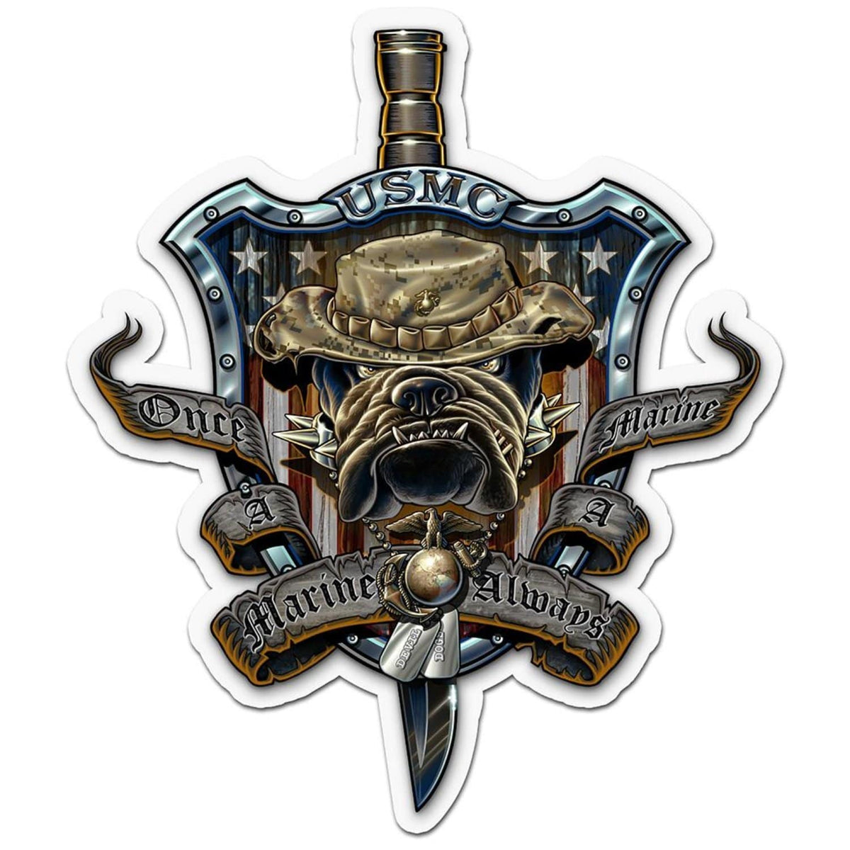 Once And Always A Marine Reflective Decal