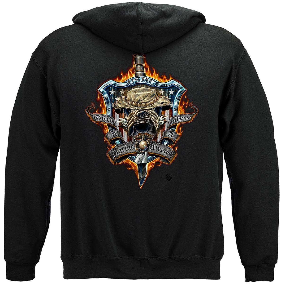 Once And Always A Marine Premium Hooded Sweat Shirt
