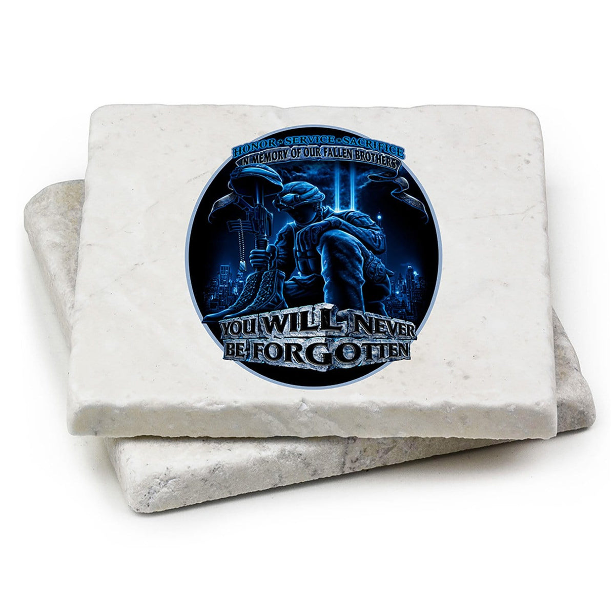 Soldier You Will Never Be Forgotten Coaster Ivory