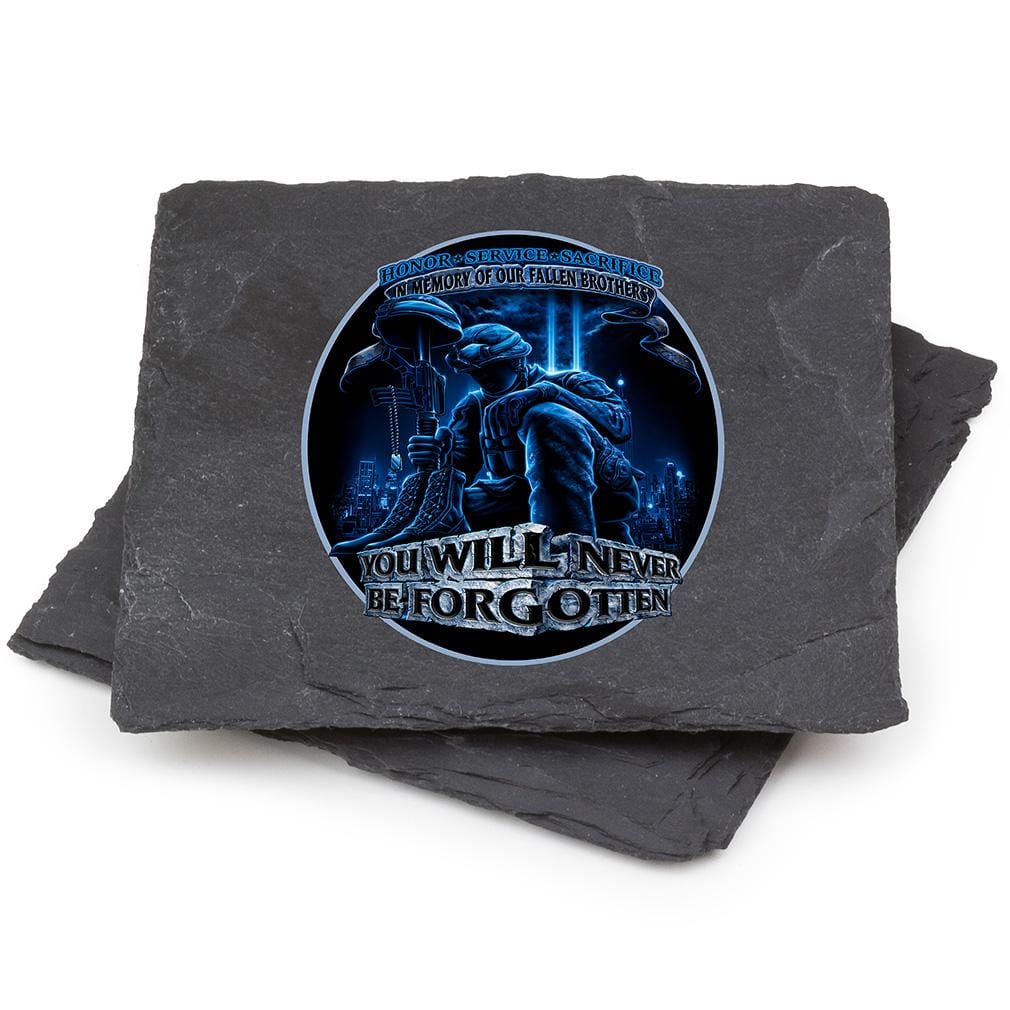 Soldier You Will Never Be Forgotten Coaster Black