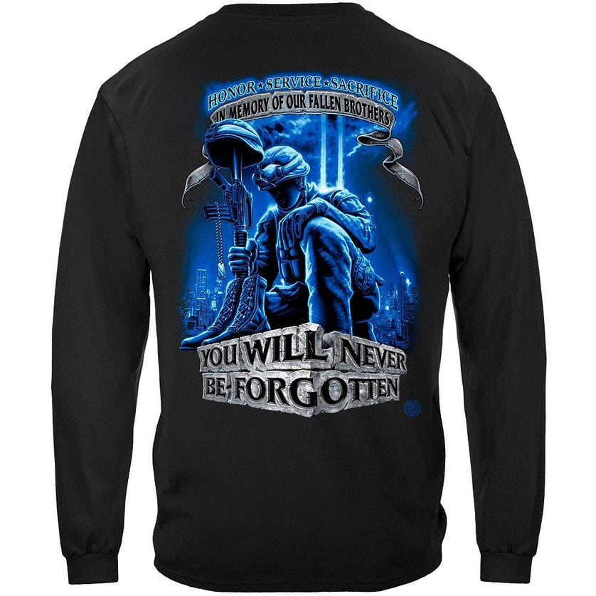 Never Forget Fallen Soldier Premium Men's Hooded Sweat Shirt