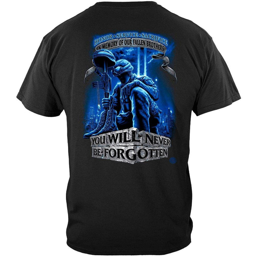 Never Forget Fallen Soldier Premium Men's Hooded Sweat Shirt