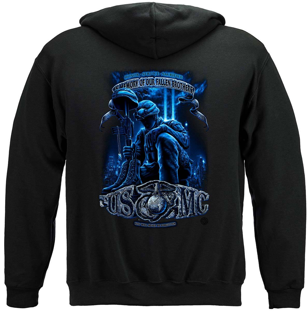 USMC Never Forget Premium Hooded Sweat Shirt