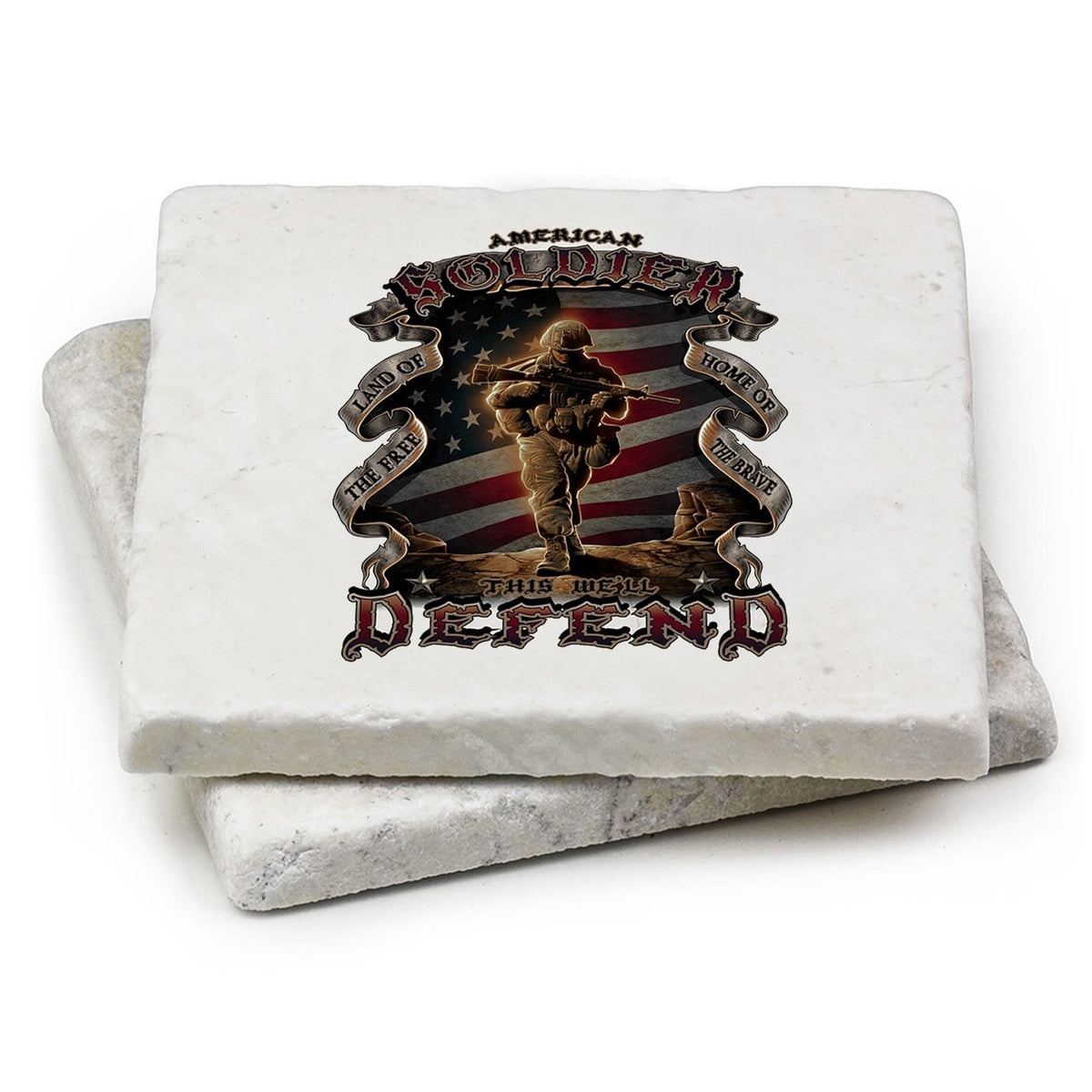 American Soldier Coaster Ivory