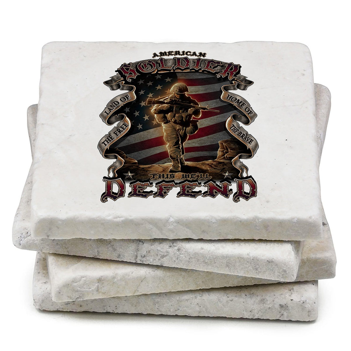 American Soldier Coaster Ivory