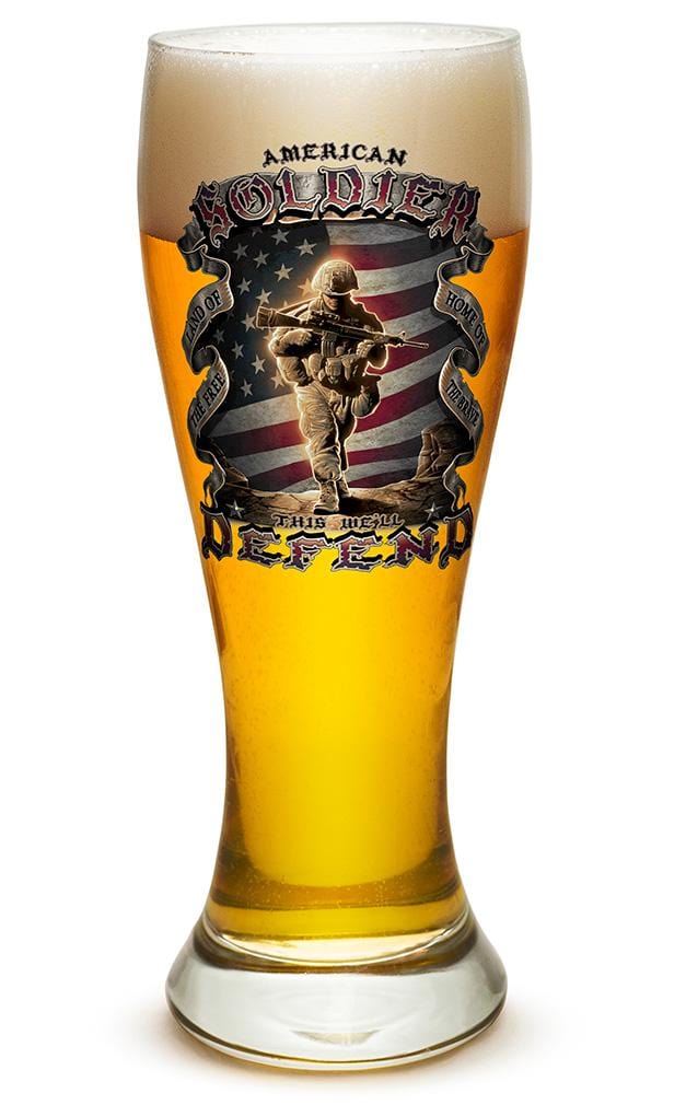 American Soldier Patriotic 23oz Pilsner Glass Glass Set