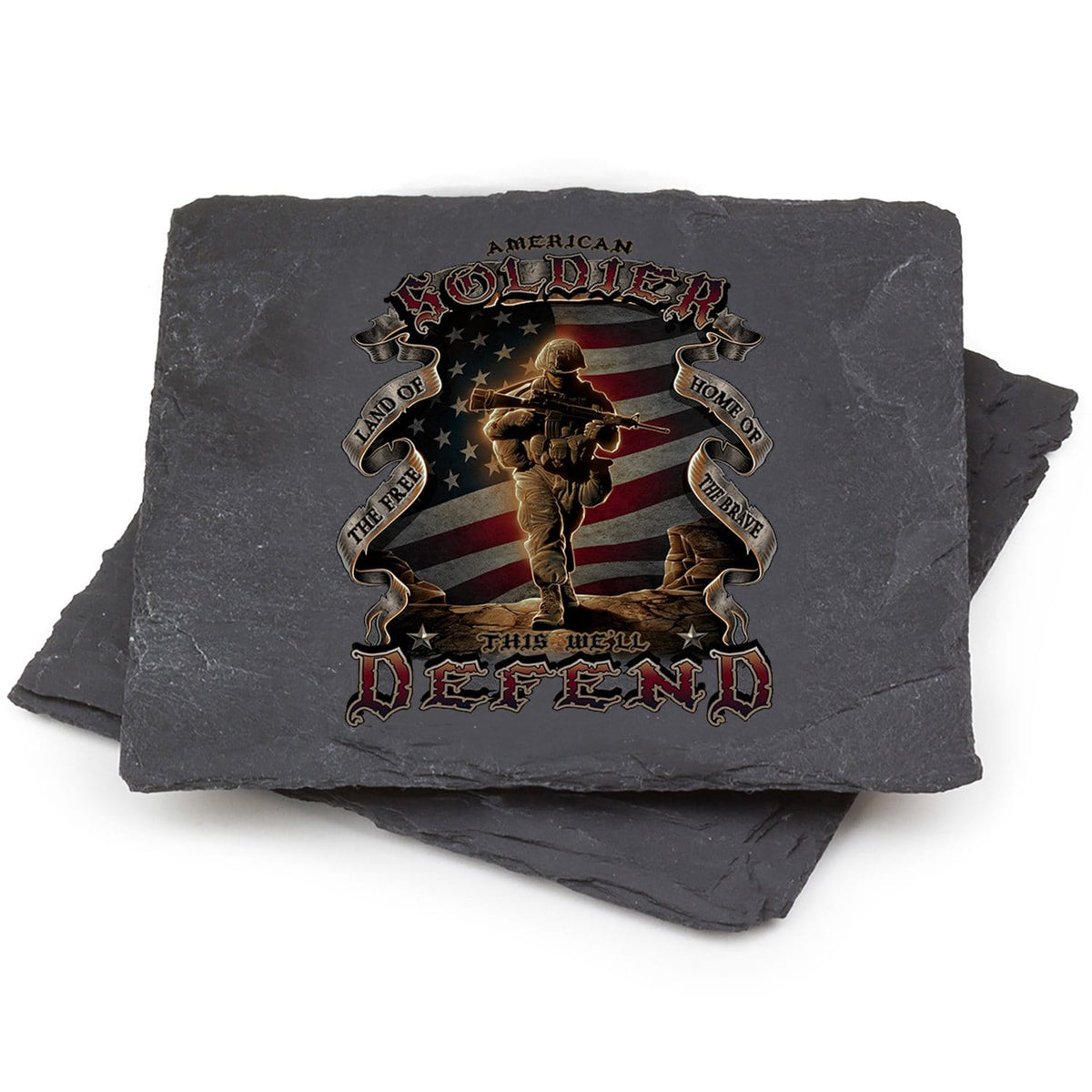 American Soldier Coaster Black