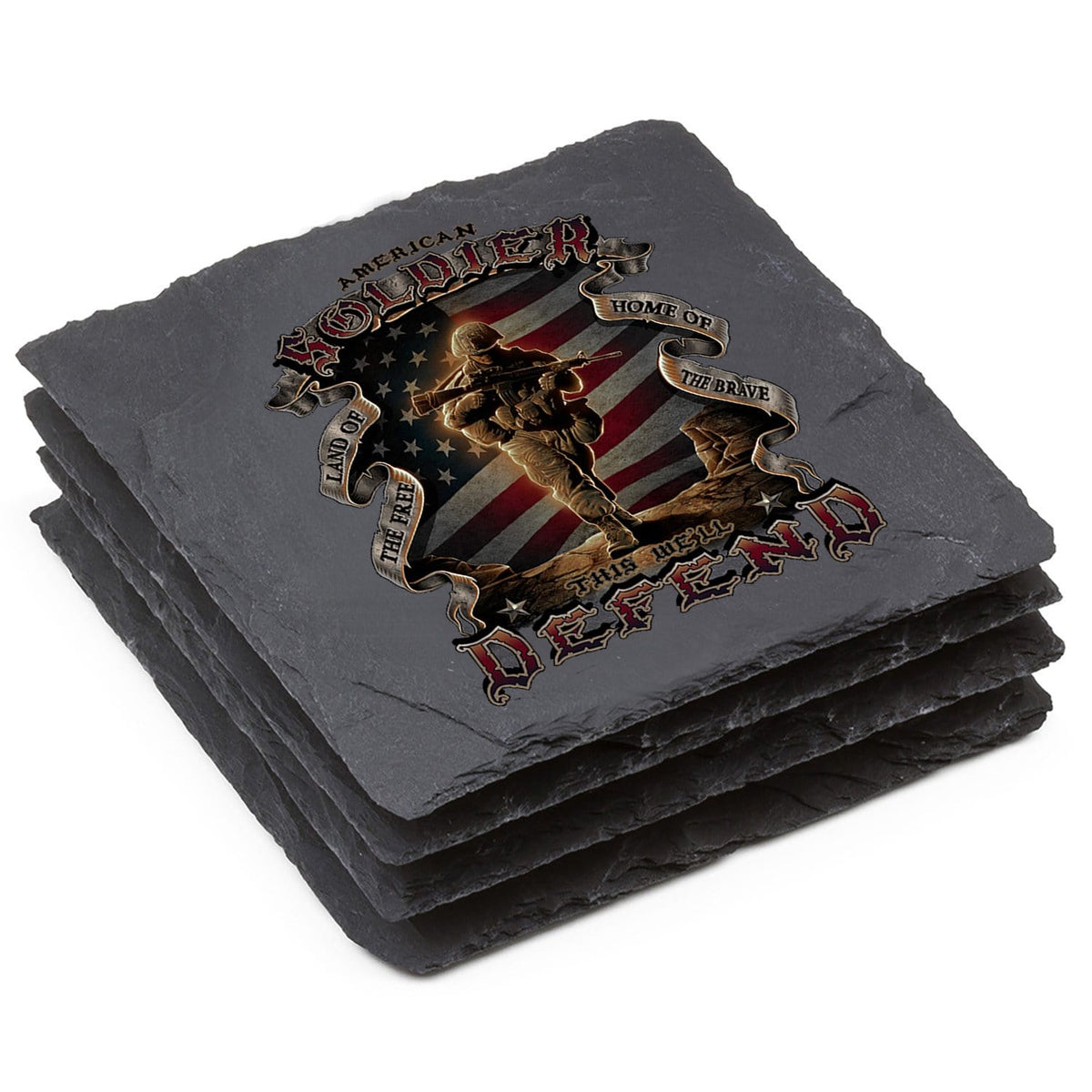American Soldier Coaster Black
