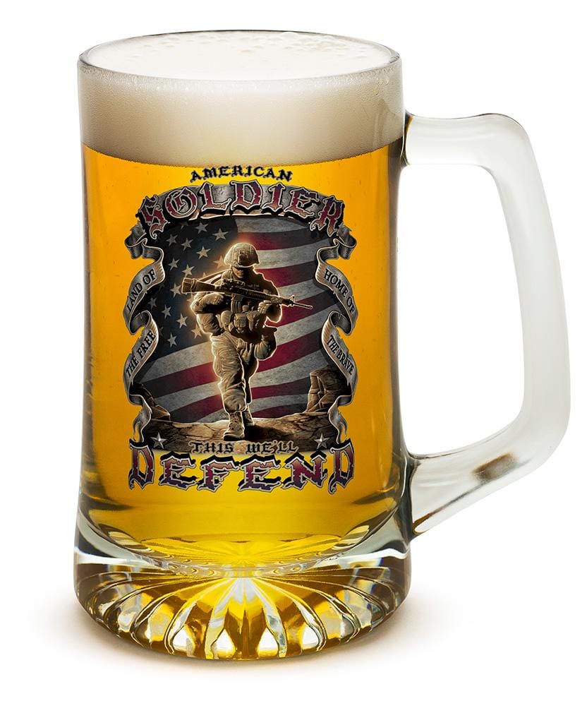 American Soldier Patriotic 25oz Tankard Glass Set