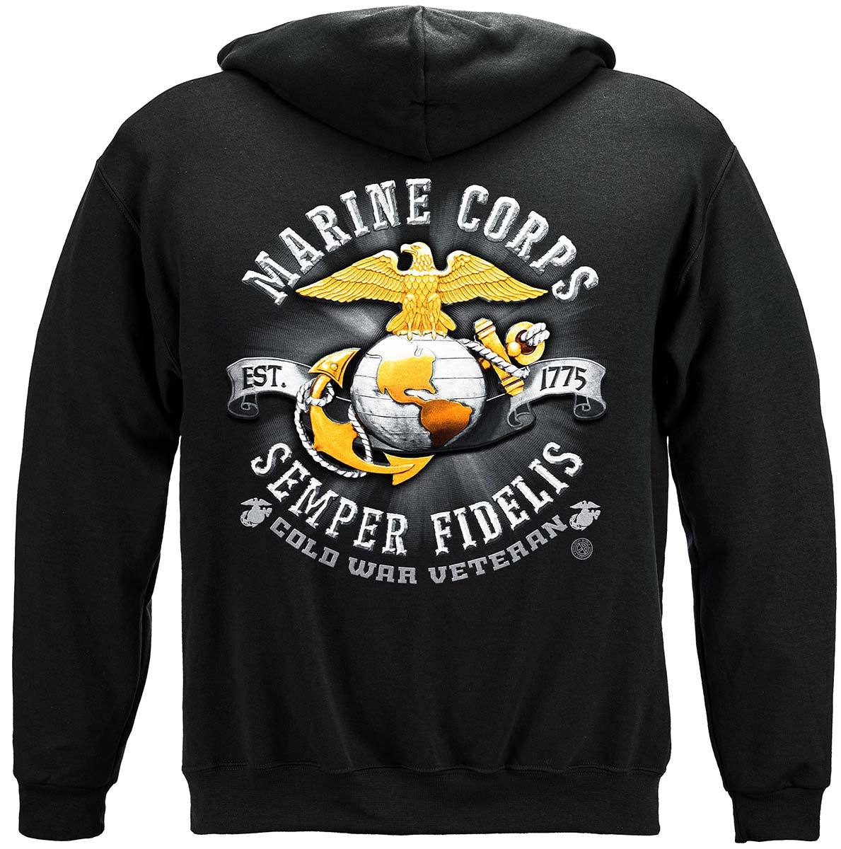 USMC Cold War Vet Premium Hooded Sweat Shirt